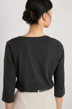 Seasalt Cornwall Alighting 3/4 Sleeve V-Neck Jersey Top<Women Tops