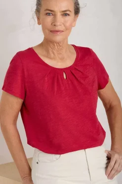 Seasalt Cornwall Appletree Keyhole Detail T-Shirt (Gots)<Women Tops