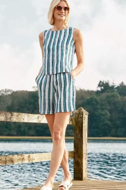 Seasalt Cornwall Aviso Printed Linen Shorts<Women Trousers & Shorts