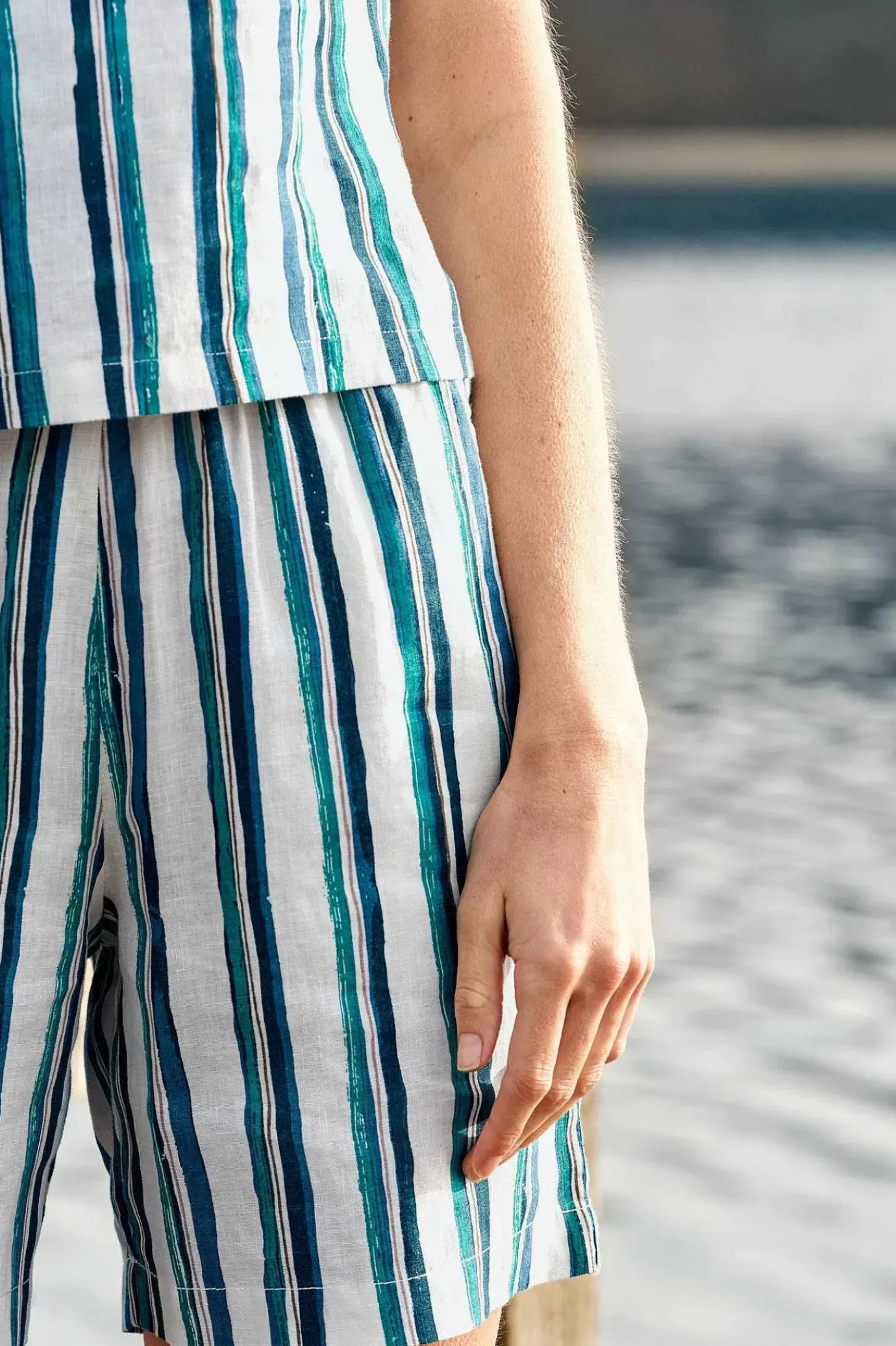 Seasalt Cornwall Aviso Printed Linen Shorts<Women Trousers & Shorts