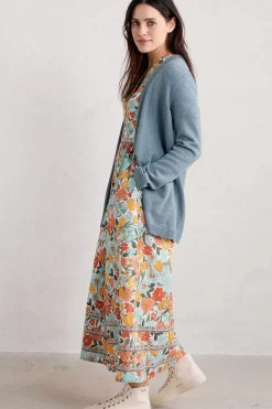 Seasalt Cornwall Blue Hills Border V-Neck Floral Dress<Women Dresses