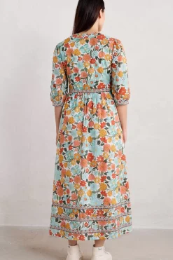 Seasalt Cornwall Blue Hills Border V-Neck Floral Dress<Women Dresses