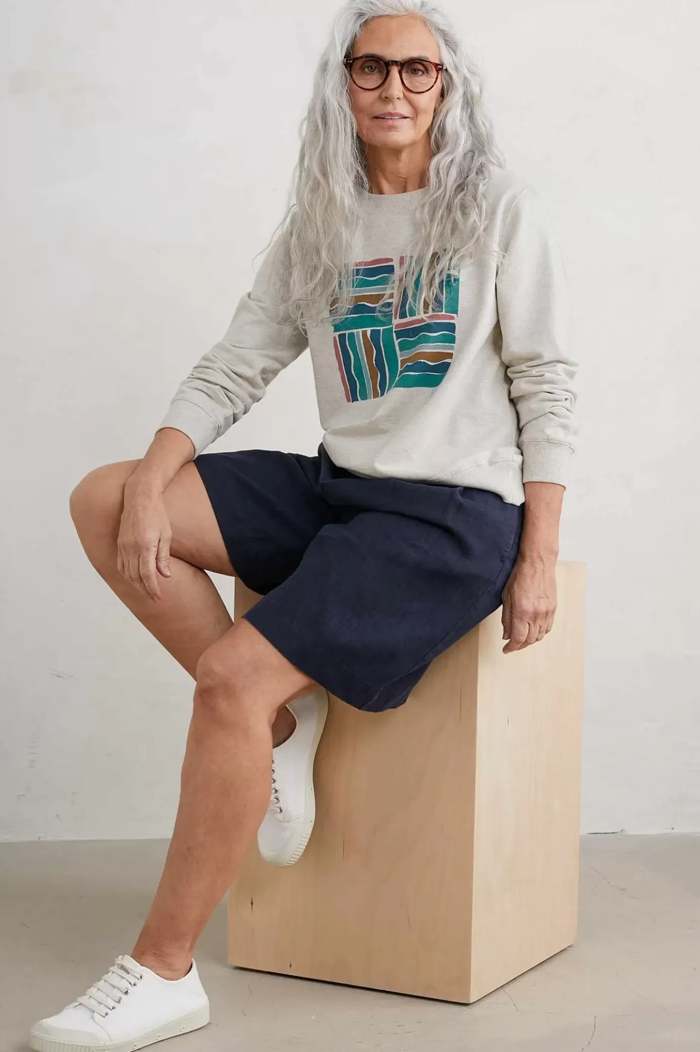 Seasalt Cornwall Bright Wave Printed Organic Cotton Sweatshirt<Women Tops