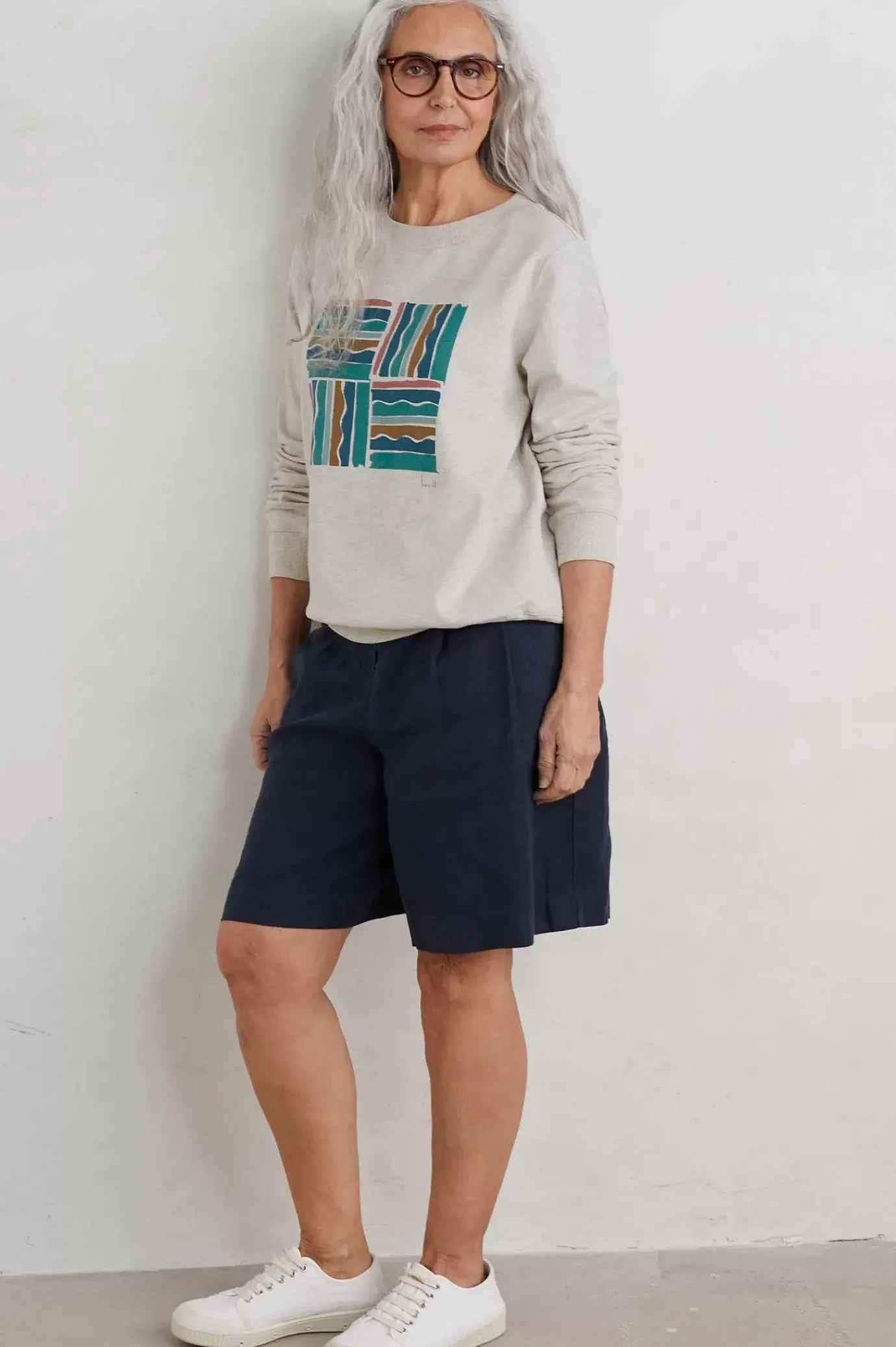 Seasalt Cornwall Bright Wave Printed Organic Cotton Sweatshirt<Women Tops