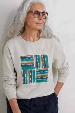 Seasalt Cornwall Bright Wave Printed Organic Cotton Sweatshirt<Women Tops