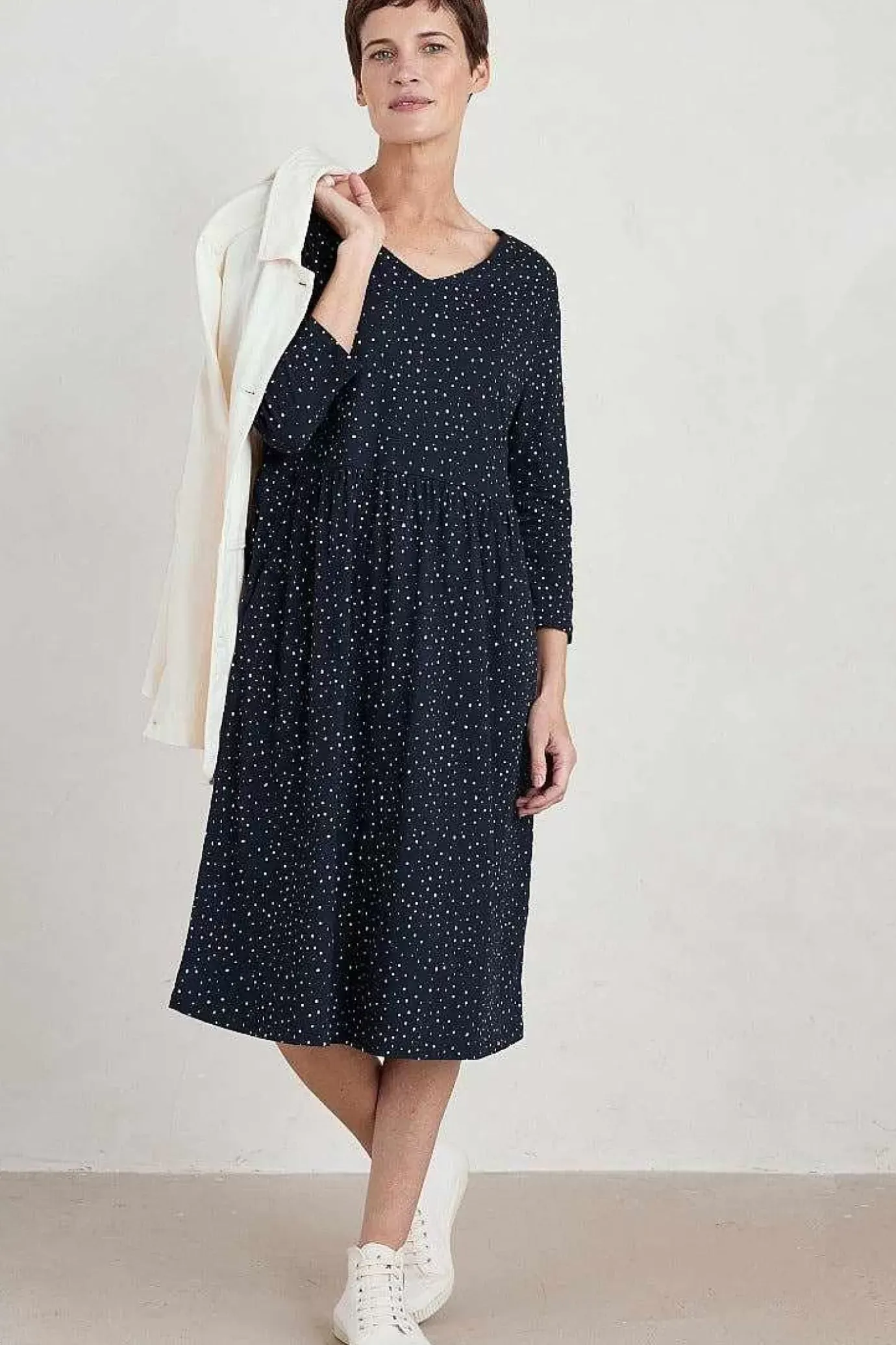 Seasalt Cornwall Brush Drawing 3/4 Sleeve Dress<Women Dresses
