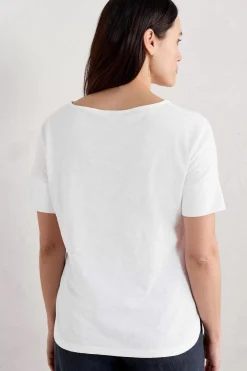 Seasalt Cornwall Bryher View Organic Cotton Boat Neck T-Shirt (Gots)<Women Tops