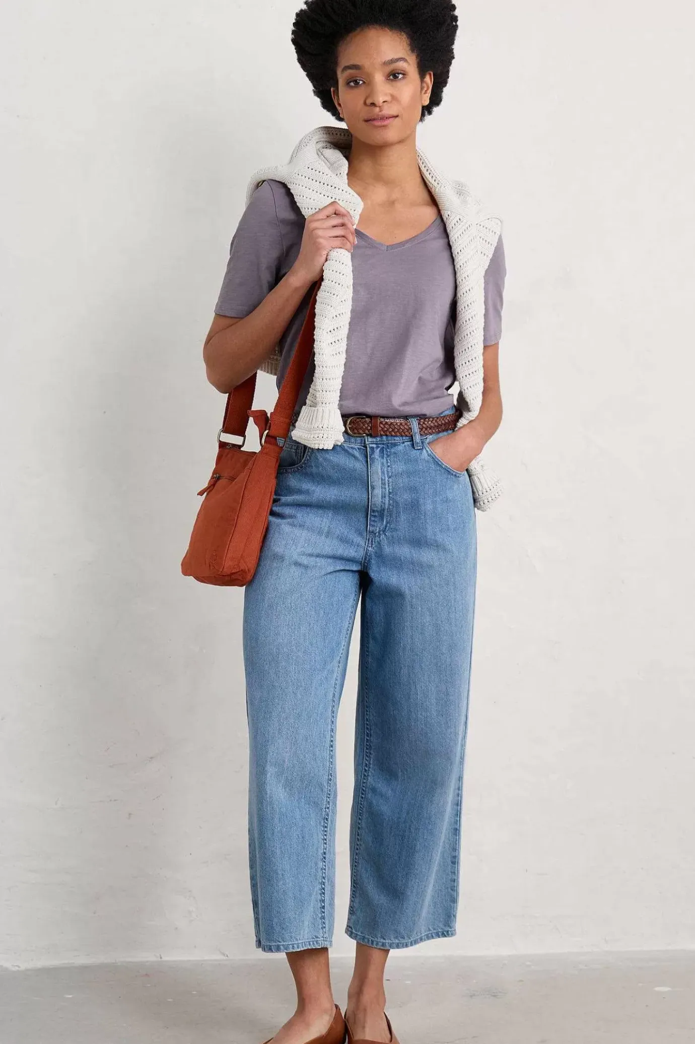 Seasalt Cornwall Burdock Organic Cotton V-Neck T-Shirt (Gots)<Women Tops