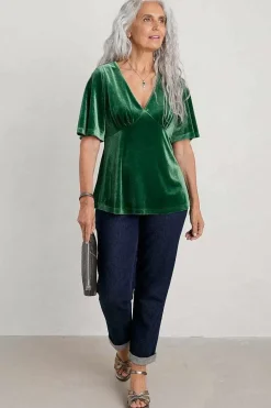 Seasalt Cornwall Capsule V-Neck Velvet Top<Women Tops