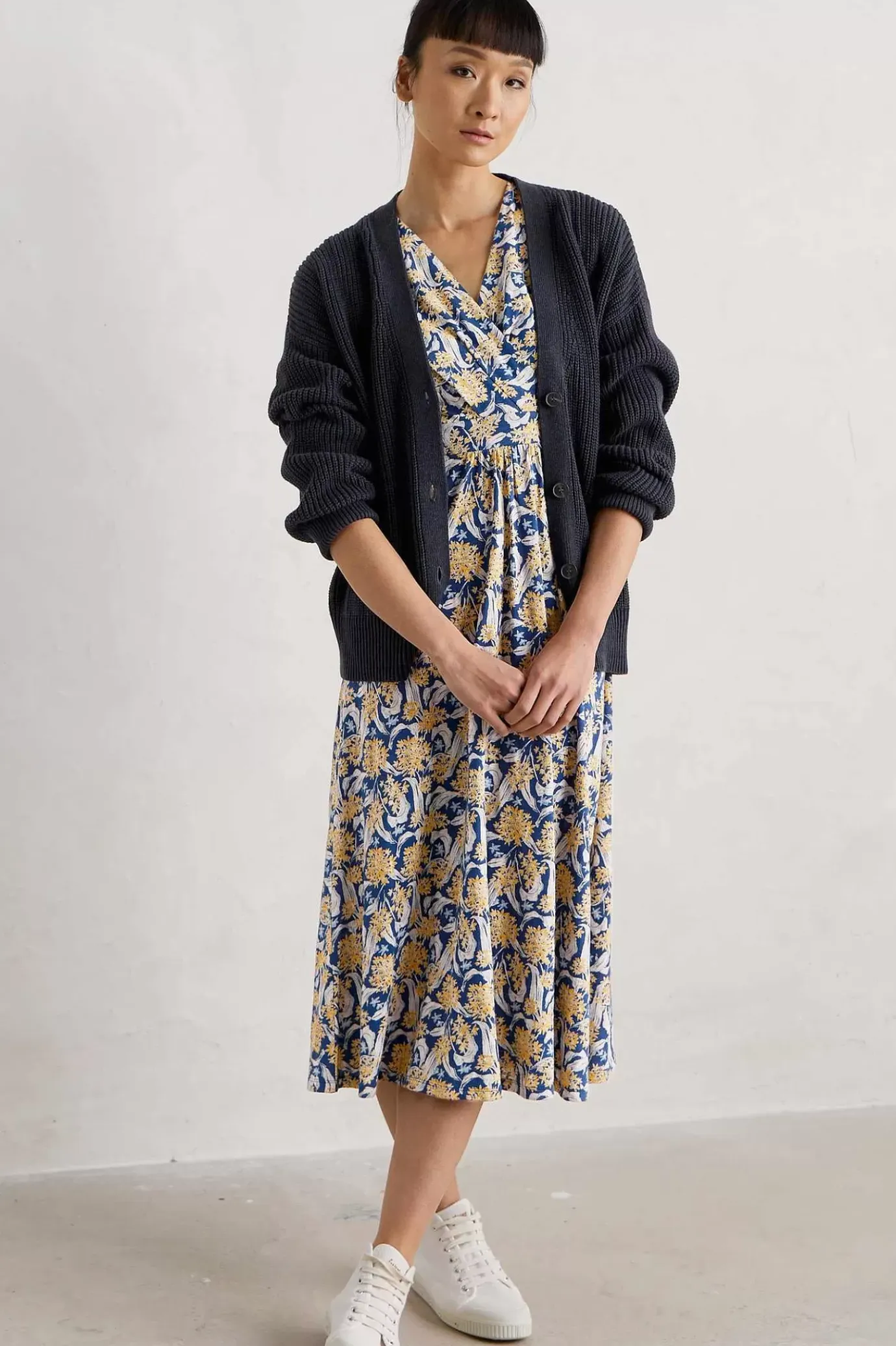 Seasalt Cornwall Chapelle 3/4 Sleeve Jersey Dress (Gots)<Women Dresses