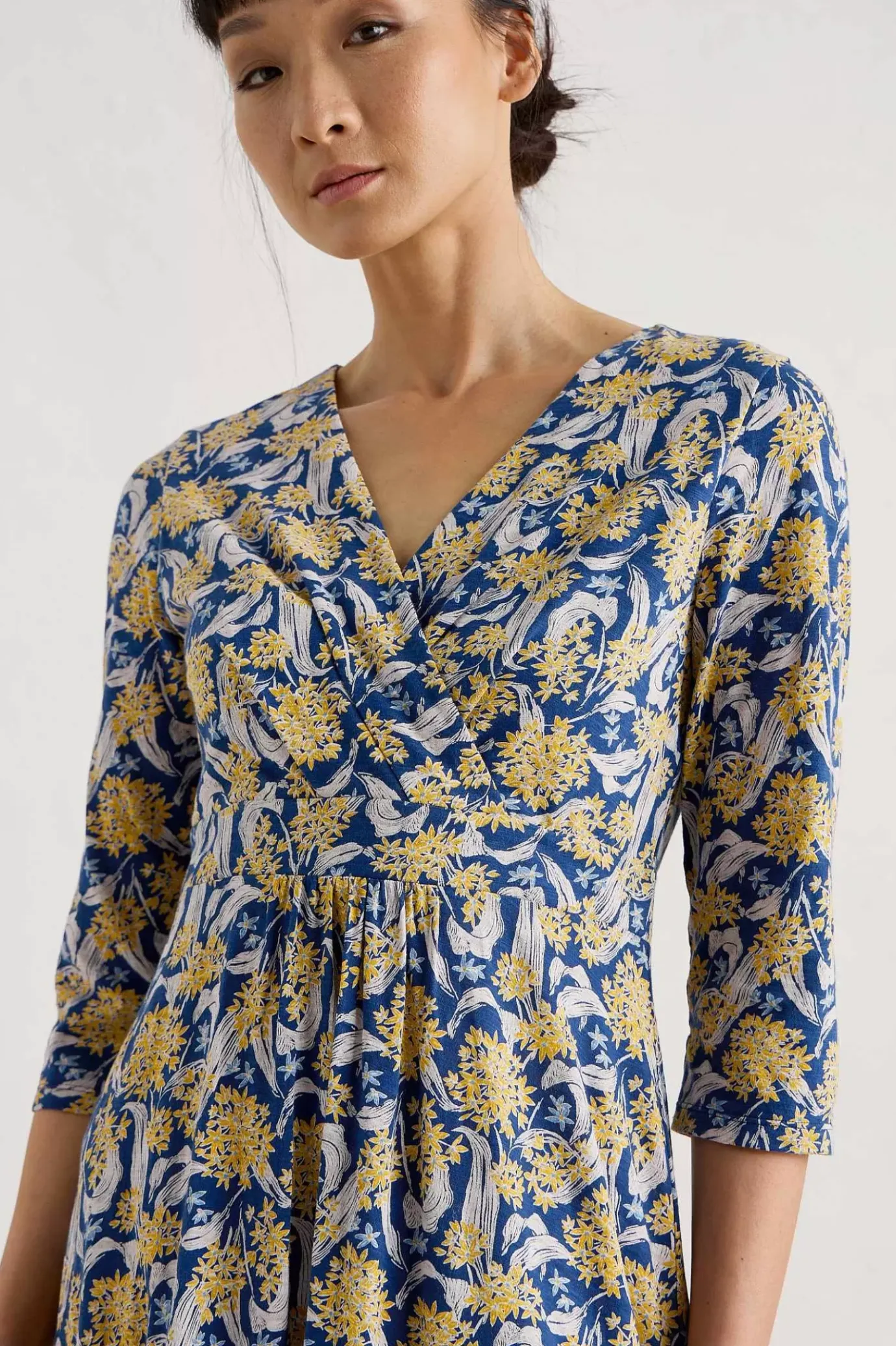 Seasalt Cornwall Chapelle 3/4 Sleeve Jersey Dress (Gots)<Women Dresses