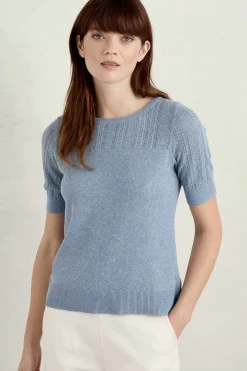 Seasalt Cornwall Chiff Chaff Short Sleeve Knitted Top<Women Knitwear