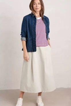 Seasalt Cornwall Copseland Striped Organic Cotton T-Shirt (Gots)<Women Tops