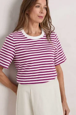 Seasalt Cornwall Copseland Striped Organic Cotton T-Shirt (Gots)<Women Tops