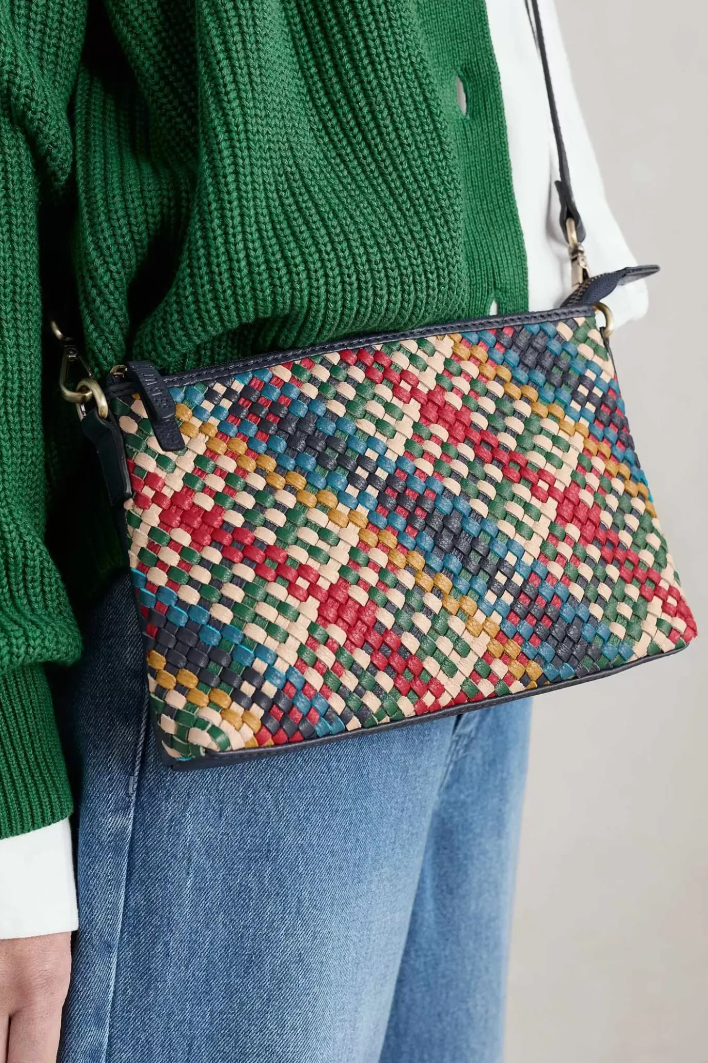 Seasalt Cornwall Crenvor Woven Leather Cross Body Bag<Women Bags