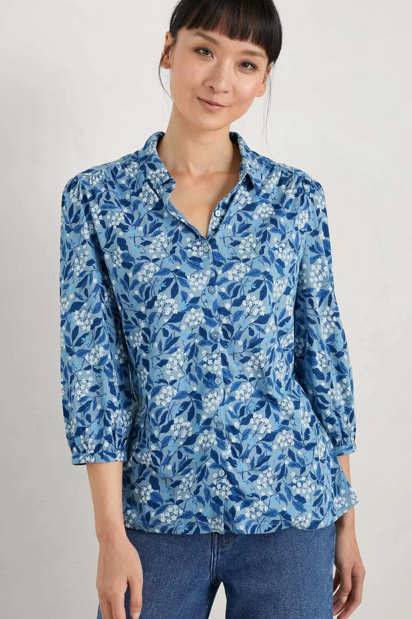 Seasalt Cornwall Embrace 3/4 Sleeve Jersey Shirt<Women Tops