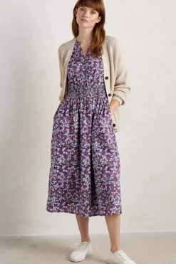 Seasalt Cornwall Fawn Organic Cotton Waisted Midi Dress<Women Dresses