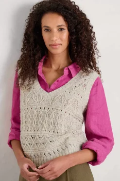 Seasalt Cornwall Feock Merino Blend V-Neck Knitted Vest<Women Knitwear