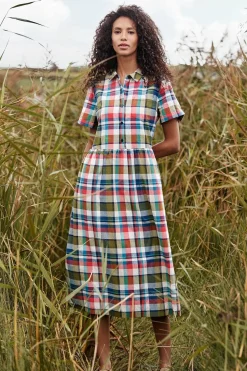 Seasalt Cornwall Fleet Checked Midi Dress<Women Dresses