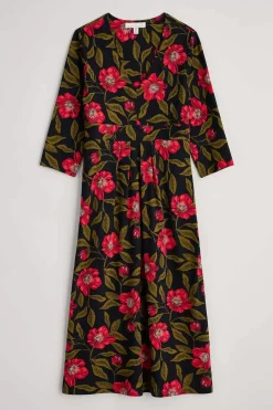 Seasalt Cornwall Flower Bud Jersey V- Neck Midi Dress<Women Dresses