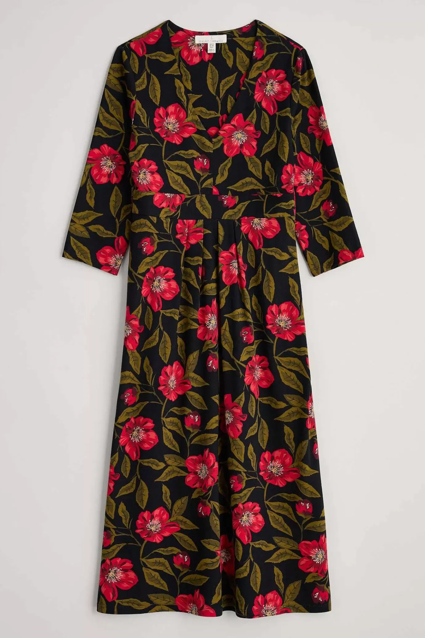 Seasalt Cornwall Flower Bud Jersey V- Neck Midi Dress<Women Dresses