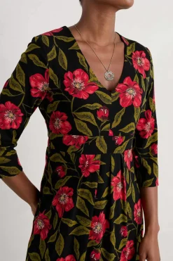 Seasalt Cornwall Flower Bud Jersey V- Neck Midi Dress<Women Dresses