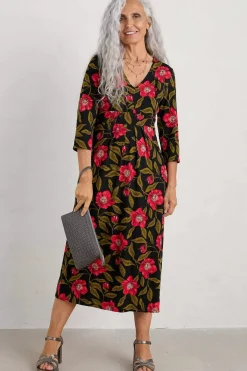 Seasalt Cornwall Flower Bud Jersey V- Neck Midi Dress<Women Dresses