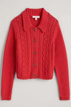 Seasalt Cornwall Forest Ridge Cable Knit Collared Cardigan<Women Knitwear