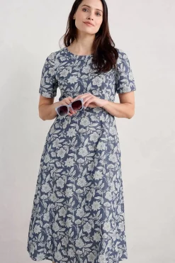 Seasalt Cornwall Fox Path Printed Chambray Dress<Women Dresses