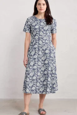 Seasalt Cornwall Fox Path Printed Chambray Dress<Women Dresses