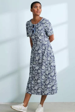 Seasalt Cornwall Fox Path Printed Chambray Dress<Women Dresses
