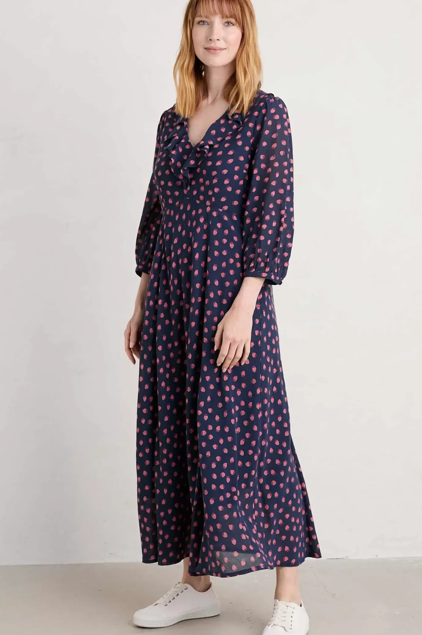 Seasalt Cornwall Furled Flower V-Neck Dress<Women Dresses
