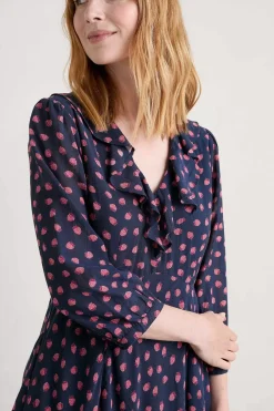 Seasalt Cornwall Furled Flower V-Neck Dress<Women Dresses