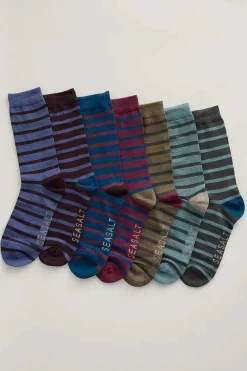 Seasalt Cornwall Gift Box Of 7 Men's Sailor Socks<Men Socks