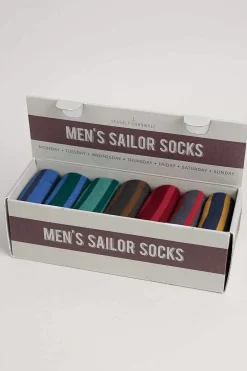 Seasalt Cornwall Gift Box Of 7 Men's Sailor Socks<Men Socks