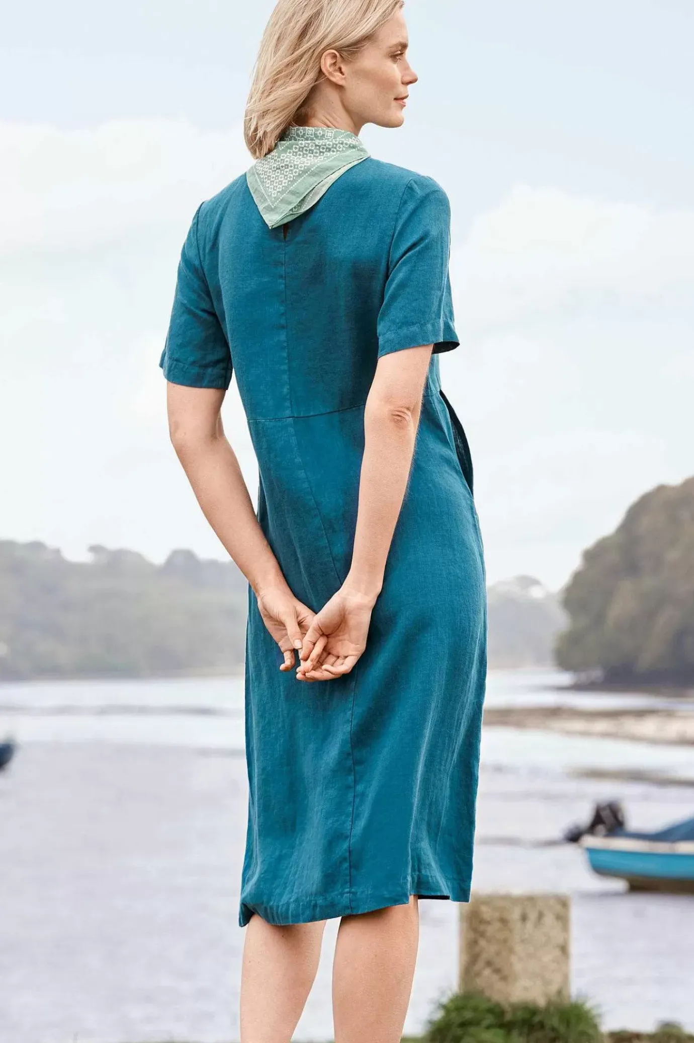 Seasalt Cornwall Grass Wave Linen Midi Dress<Women Dresses