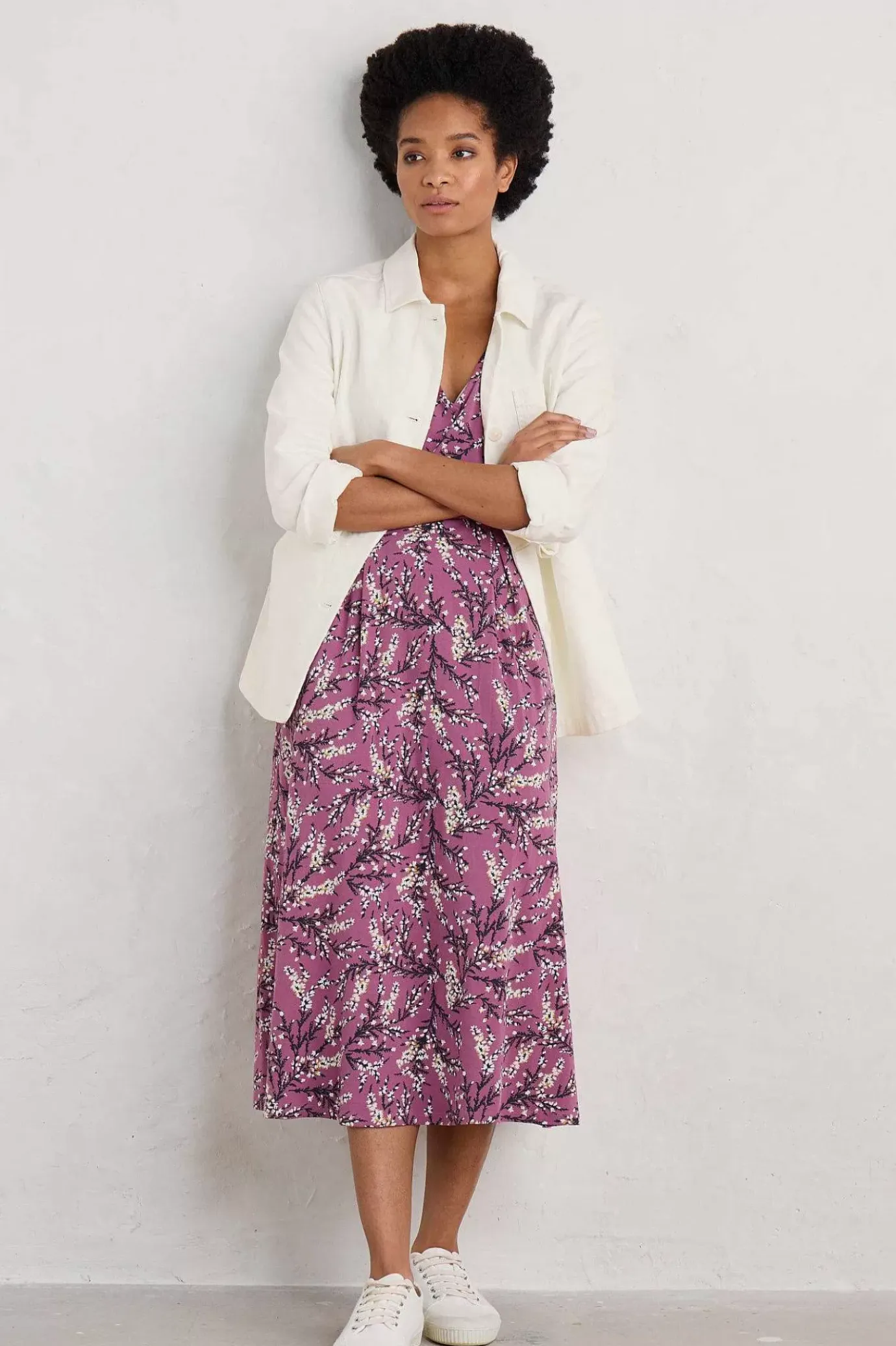 Seasalt Cornwall Helena V-Neck Jersey Midi Dress (Gots)<Women Dresses