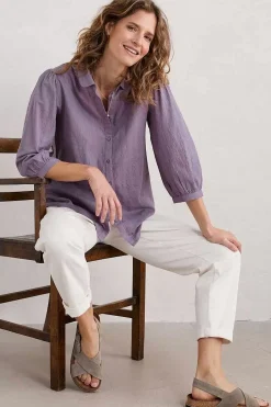 Seasalt Cornwall Hope Cottage Organic Cotton Check Blouse<Women Tops