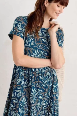 Seasalt Cornwall Line Strokes Short Sleeve Dress (Gots)<Women Dresses