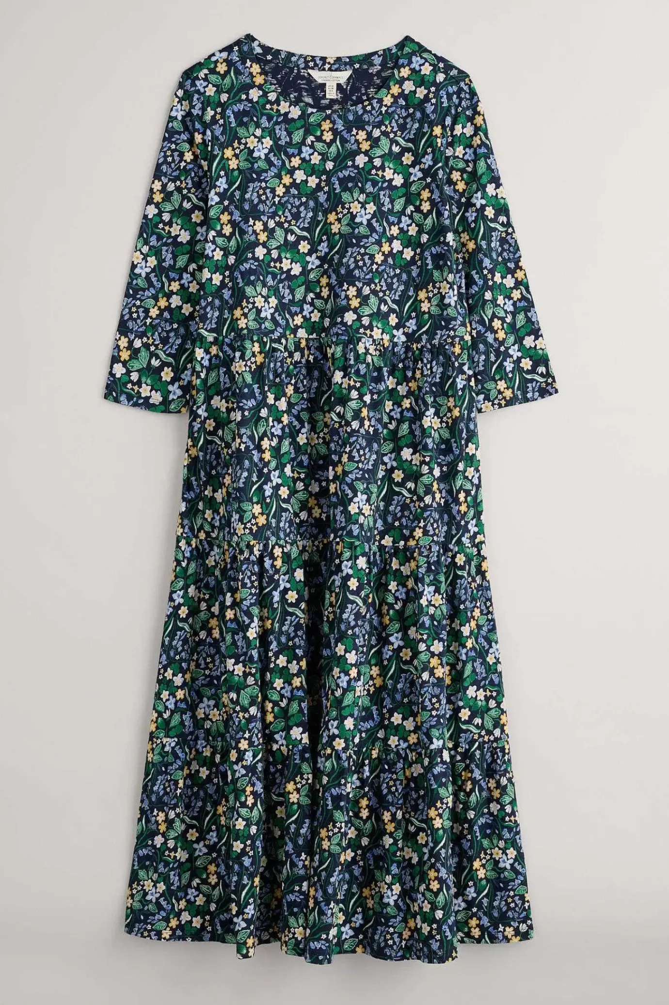 Seasalt Cornwall Line Strokes Tiered Jersey Dress (Gots)<Women Dresses