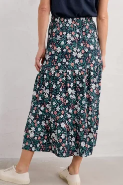 Seasalt Cornwall Line Strokes Tiered Midi Skirt<Women Skirts