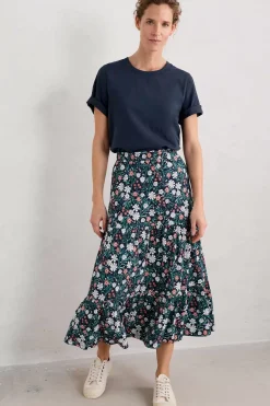 Seasalt Cornwall Line Strokes Tiered Midi Skirt<Women Skirts