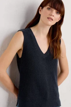 Seasalt Cornwall Lookout Point V-Neck Knitted Vest<Women Knitwear