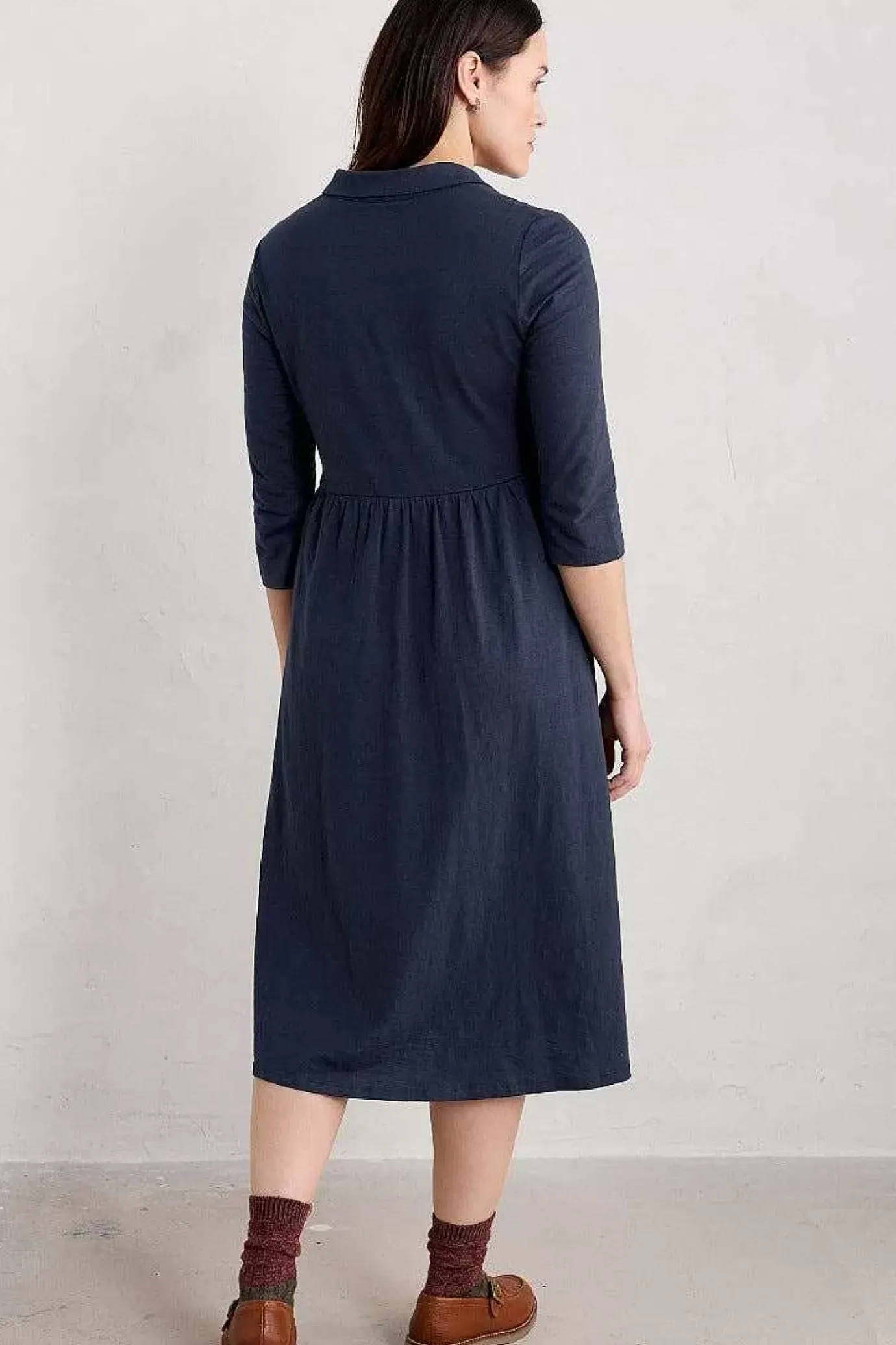 Seasalt Cornwall Mainland Jersey Midi Shirt Dress (Gots)<Women Dresses