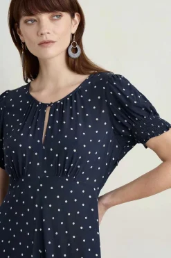 Seasalt Cornwall Marsh Violet Short Sleeve Empire Line Dress<Women Dresses