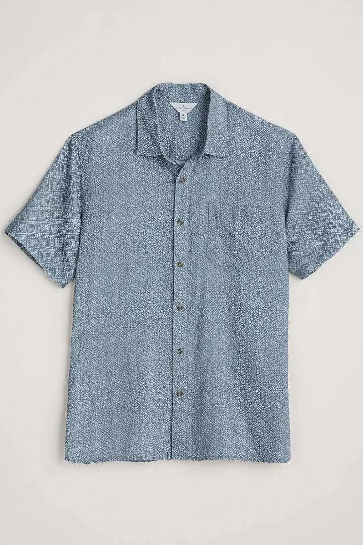 Seasalt Cornwall Men's Blue Heron Printed Short Sleeve Shirt<Men Tops & T-Shirts