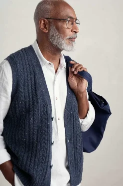 Seasalt Cornwall Men's Boulder Perch Knitted Vest<Men Knitwear