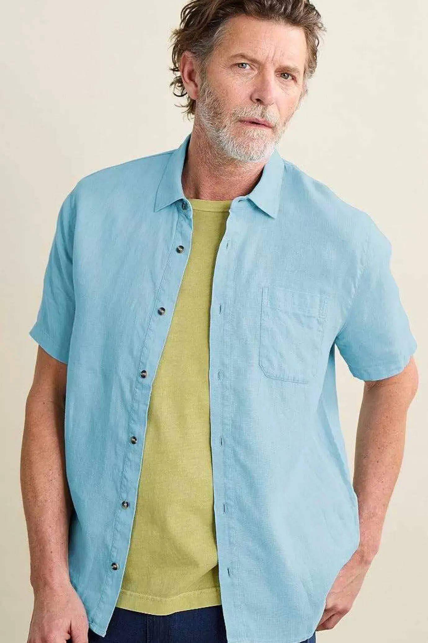 Seasalt Cornwall Men's Carne Short Sleeve Linen Shirt<Men Tops & T-Shirts