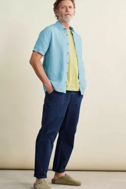 Seasalt Cornwall Men's Carne Short Sleeve Linen Shirt<Men Tops & T-Shirts