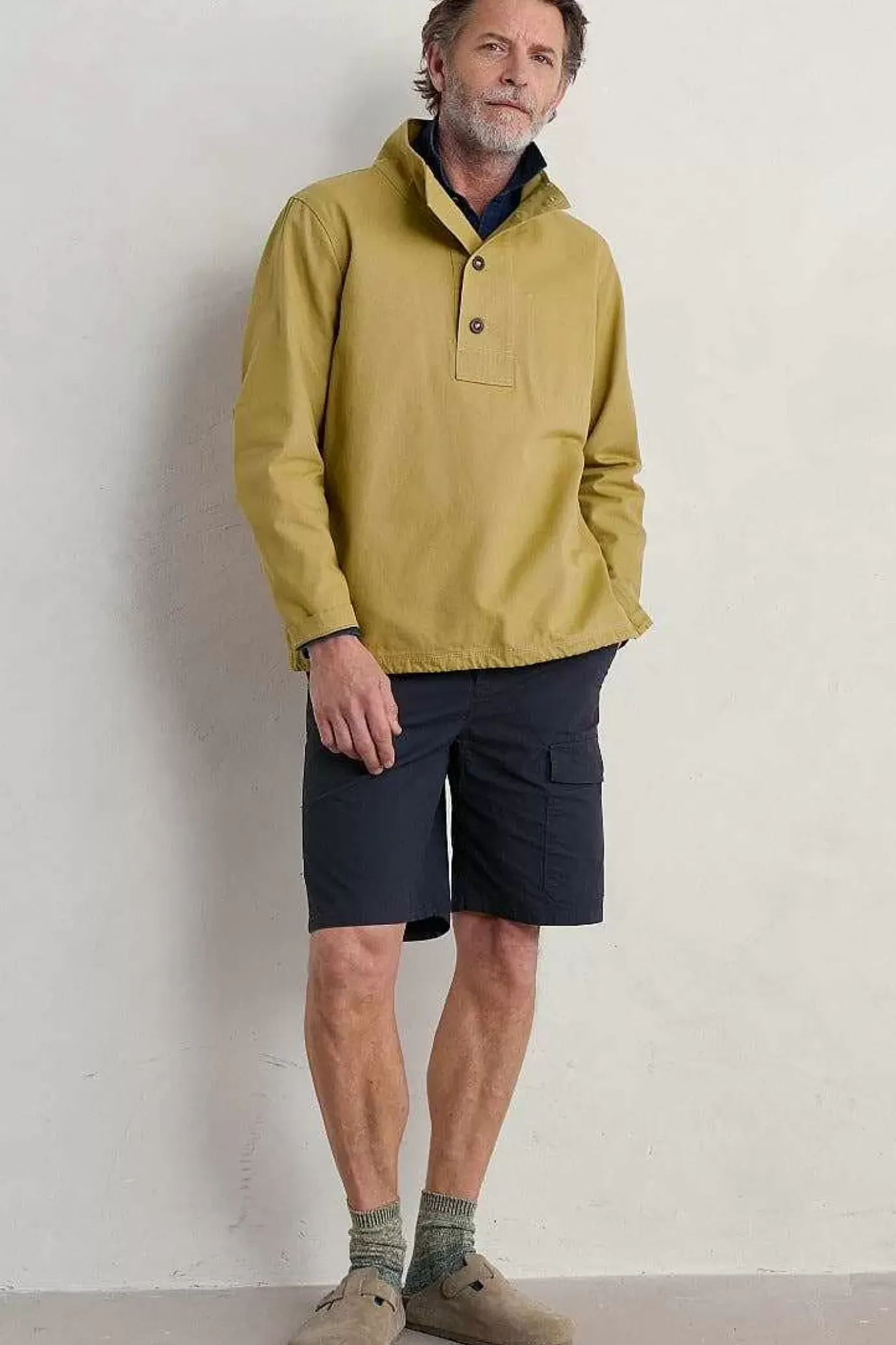 Seasalt Cornwall Men's Clay Stone Organic Cotton Pullover Smock<Men Tops & T-Shirts